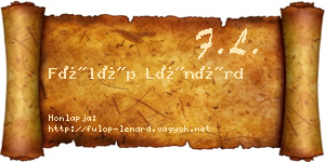 Fülöp Lénárd névjegykártya
