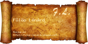 Fülöp Lénárd névjegykártya