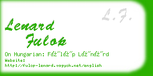 lenard fulop business card
